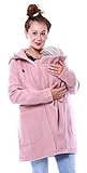 Viva la Mama - Tragemantel Mantel mit Trageeinsatz Babytragen Winter Umstandsmantel - VALENTIN - rosa - S