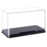 OLYCRAFT Vitrine Aus Durchsichtigem Kunststoff Ständer Selbstmontierbare Vitrine Mit Schwarzem Boden Staubdichter Schutz Vitrine Für Sammlung Ziegelsteine Modelle - 18x9x10cm
