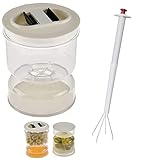 Bekasa Essiggurkenglas, Gurkenglas mit Sieb Flip, Essiggurken Und Oliven Sanduhr mit Gurkengreifer, Safttrenner, Für Luftdichte Lagerung Von Lebensmitteln