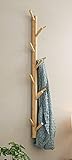 Dekoleidenschaft Wandgarderobe Bambus mit 11 Haken, braun, 100 cm hoch, im Scandi-Style, Flurgarderobe, vertikale Hakenleiste