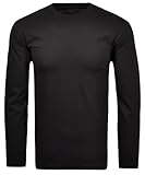 RAGMAN Herren Langarm-Shirt Rundhals Schwarz-009, L