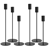 6 Teiliger Metall Kerzenständer, drei Arten von stabkerzenhalter mit Höhen von 33/28/23 cm. Retro Elegantes Dekor Kerzenhalter Stabkerze für Hochzeiten, Partys, Geburtstage,Tischdekorationen (Schwarz)