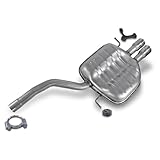 BESTPRICE Auspuff Schalldämpfer Set 1x Endschalldämpfer, 2x Anschlagpuffer, 1x Bügelschelle Ø 58 mm Kompatibel mit VW CC B7 (358), PASSAT B6 (3C2) (3C5), PASSAT B7 (362) (365), PASSAT CC B6 (357)