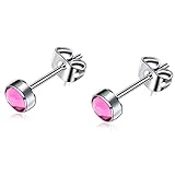 Titanosen Ss Ss Women Stud S Nickel Ziers für Ohren 3mm/4mm/5mm Steingrößenoptionen
