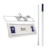 Ha-Ra Set Bodenexpress 42 cm aus Edelstahl & Boden-Faser Weiß kurz I robuster Boden-Wischer zur Reinigung für Böden & Wände I wendiger Wischmop mit rutschfestem Griff & teilbarem Stiel