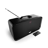 Teufel BOOMSTER Robuster Bluetooth Lautsprecher mit 2.1-Stereo-System Soundsystem DAB+ und FM-RDS-Radiotuner Schutz vor Strahlwasser nach IPX5-Norm Schwarz