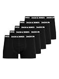 Jack & Jones JUNIOR Boy's JACHUEY Trunks 5 Pack NOOS JNR Boxer Shorts, Black/Pack:Black-Black-Black-Black, 152
