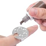 Silberne Mini-Maniküre-Palette, Metall-Palette, Fingerringe, Nagelkunst-Werkzeuge, Make-up-Paletten