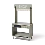 Flexa Einkaufsladen Kinder - Supermarkt | Kaufladen Holz : Shop & Café | Fantasiewelt-Erfindung & Soziale Entwicklung, Spiel und Lernen für Ihr Kind (Farbe: Grün)