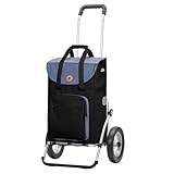 Andersen Einkaufstrolley - klappbar - 45 Liter - mit Kühlfach - Aufhängung für Einkaufswagen - belastbar 50 kg - Aluminium - Trolley - Metallspeichen-Rad Ø 25 cm - Royal Shopper Wismar schwarz