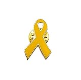 Café Viereck ® Bundeswehr Gelbe Schleife Pin – 1,5 cm x 2,5 cm – Solidaritätsschleife mit Schmetterlingsverschluss