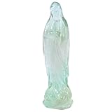 Nupuyai 9cm Fluorit Stein Jungfrau Maria Figur, Kristall Madonna Figur Edelstein Handschmeichler Heilstein Mutter Maria Statue Katholische Religiöse Geschenk Büro Zuhause Deko