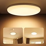 18W LED Deckenlampe, Linkind Ø25cm Deckenleuchte 3000K Warmweiß 1650lm, entspricht 120W Glühlampe, IP54 wasserfest Decke Badlampen für Schlafzimmer Flur Küche Balkon, Decken/Einschraub Montage
