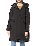 G-STAR RAW Damen Hooded Fishtail Parka, Schwarz (dk Black A281-6484), L