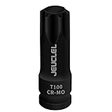 JEUCLEL T100 Torx Star 6 Punkt Impact Bit Stecknuss, T100 1/2 Zoll Vierkantantrieb 3 Zoll Lange Torx Stecknuss, Cr-Mo Stahl Verlängern Schraubendreher Stecknuss Adapter Werkzeug, JEUS164
