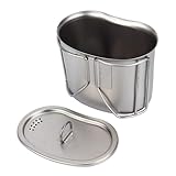 IHONYI Feldflaschenbecher Tragbar Camping Wasserflasche Rostfreier Stahl Draussen Feldflasche Wasserflasche Kantine Militär Überleben Trinkflasche mit Deckel für Sportwanderungen Camping Reisen