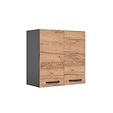 Vicco Hängeschrank R-Line, hängender Küchenschrank, Goldkraft Eiche/Anthrazit, 60 cm