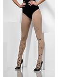 Smiffys Spinnen-Strumpfhose, Hautfarbenund Schwarz Halloween