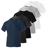 Iron Mountain IMTS238 Herren Rundhals T-Shirts aus Bio-Baumwolle und recyceltem Polyester, umweltfreundlich, Verschiedene Arbeitskleidung, 5er-Pack, L