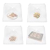 XiXiRan Fliegenabdeckung Essen, 4-Set Abdeckhaube für Essen, Fliegenhaube Faltbar, Fliegenschutz Obst, Lebensmittel Abdeckung Zelt, Fliegenschirm Lebensmittel Abdeckung, Obsthaube Fruchtfliegen