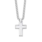 s.Oliver Kette mit Anhänger Edelstahl Herren Halsschmuck, 50 cm, Silber, Kreuz, Kommt in Schmuck Geschenk Box, 2026009