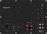 Monacor SAM-300D Aktives Subwoofer-Modul Klasse-D für das Digitale Zeitalter, Einbau-Verstärker in Schwarz mit Lautsprecherschutz