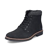 Rieker Herren Schnürstiefeletten 33640, Männer Stiefeletten,halbstiefel,Kurzstiefel,uebergangsschuhe,uebergangsstiefel,schwarz (01),41 EU / 7.5 UK