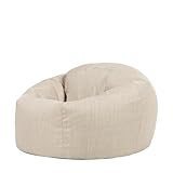 Icon Kingston Sitzsack, Beige, Stoff für Drinnen und Draußen, Sitzsack Erwachsene mit Füllung, Lounge Sessel, Lounge Stuhl, Garten, Terrasse, Wohnzimmer, Wohnzimmer Möbel