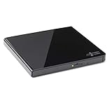Hitachi-LG GP57 Externer Portabler Super-Multi DVD-Brenner, Ultra Slim, USB 2.0, DVD+/-RW, CD-RW, DVD-ROM/RAM kompatibel, TV-Anschluss, Windows 10 & Mac OS kompatibel, Schwarz