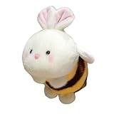 Xiyocadt Hasen Hummel Kuscheltier,Bienenhasen Plüschtier,Hase Stofftier Mit Flügeln,Kuschelige Kuscheliges Bienenkissen,Honigbiene Anime Geschenke Für Kinder Und Liebhaber (Bauchlage 25cm)