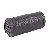 DIY Lenkradbezüge aus weichem Faserleder auf dem Lenkrad des Autos mit Nadel und Faden Innenzubehör schwarz