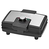 Clatronic Doppel-Waffeleisen für 2 belgische Waffeln, Edelstahl-Waffeleisen doppelt, Waffeleisen mit Backampel, Waffeleisen für belgische Waffeln, ideal für Kinder-Geburtstage und Feiern - WA 3745