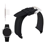 XIW Ersatz-Uhrenarmband für Herren, kompatibel mit Omega Seamaster Diver 300 Aqua-Terra AT150 Speedmaster Moonwatch-Gummi-Uhrenarmband, Ersatz für Herren, Silikon-Armband für Damen, schwarz,