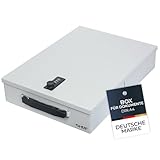 HMF 1413-07 Abschließbare Dokumentenkassette mit Zahlenschloss | DIN A4 | Lichtgrau