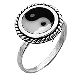 Reiner 925er Sterlingsilber runder Yin- und Yang-Seilring, klassischer einzigartiger Damengeschenkring, Statement-Ring, Boho-Boho-Ring, minimalistischer Ring, Muttertagsring