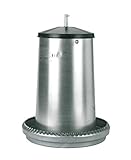 Kerbl Futterautomat für Geflügel (Fassungsvermögen 40 Liter, geeignet für Puten/Hühner, Behälter Metall verzinkt, zum Aufstellen, Futterzufuhr regulierbar)