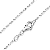 MATERIA Diamantierte Glitzer Kugelkette silber 925 diamantiert - Halskette Damen 1,1mm Silber Kette in 40-120cm #K24, Länge Halskette:45 cm