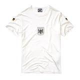 BWuM Bundeswehr Sportshirt mit Flaggen & Adler, Größe:6 (L), Farbe:Weiß
