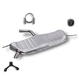 BESTPRICE Auspuff Schalldämpfer Set 1x Endschalldämpfer, mit Montagematerial Kompatibel mit VW GOLF PLUS V (5M1, 521), GOLF 5 (1K1)
