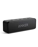 Anker SoundCore 2 Bluetooth Lautsprecher, Fantastischer Sound, Enormer Bass mit Dualen Bass-Treibern, 24h Akku, Verbesserter IPX7 Wasserschutz, Kabelloser Lautsprecher für iPhone, galaxy usw.(Schwarz)
