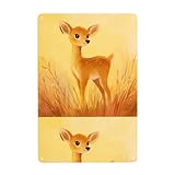 WHJDPP Dekoratives Gemälde mit Aufschrift "Happy Little Reh", 20,3 x 30,5 cm, aus Weißblech, verschleißfest und langlebig