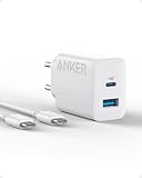 Anker 20W USB C Ladegerät, iPad Netzteil, USB-Schnellladenetzteil, iPad Ladegerät, Kompatibel mit iPhone 17/16/15 Series (mit 150cm USB-C Kabel)