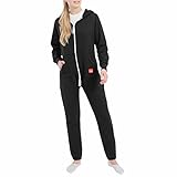 Basisstoff Jumpi Damen Jumpsuit Overall Onesie Einteiler Schwarz Gr. L