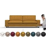 comfortly Bezug für Kivik 3-Sitzer-Sofabett, Ersatz-Schonbezug, strapazierfähig, 7-teilig, weicher, strapazierfähiger, waschbarer Stoff, leicht zu reinigen und zu ersetzen (Krone - Curcuma)