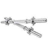 ScSPORTS® Kurzhantelstangen Ø 30mm, Kurzhantelstange 2er Set Länge 42 cm, Hantelstange kurz mit Sternverschlüssen, Stahl verchromt - Kurzhantel massiv & gerändelt