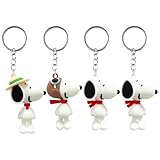 PQKL-party 4 Pieces Cute Character Keychains, Cute Anime Keychains, 3D Snoop Formdekoration, süße Snoop Zeichentrickschnalle für Mädchen,Geschenk für Junge und Mädchen, Multicolor