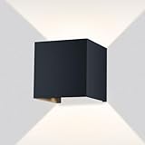 Metzler LED Wandleuchte in Anthrazit Up-Down-Light IP 65 warmweiß, Wandlampe 9 W, 3000 K, Außenlampe eckig mit einstellbarem Lichtkegel, Leuchte für Innen- und Außenbereich