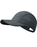 Folding Running Man Hat,Visors Sport Cap Summer Mesh Breathable Waterproof Trucker Hat Women Baseball Cap Hiking Quick-Drying Hat with 3.54in Brim 19-24in Adjustable Unisex Hat 63g Deep Gray JQ53