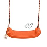 h2i Schaukel aus Kunststoff für Kinder und Kleinkinder | Wetterfester Schaukelsitz Indoor & Outdoor | Höhenverstellbare Seile | Outdoor-Spielzeug für Jungen & Mädchen | orange