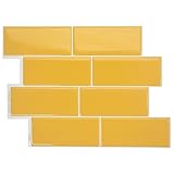 Smart Tiles Klebefliesen Küche und Bad – Metro Gelb, Fliesenaufkleber 3D, Küchenrückwand Selbstklebend, Wandpaneele, 5 Fliesen (29.34x21.28 cm), Einfach zu Montieren, Wasserfest, Made in Kanada
